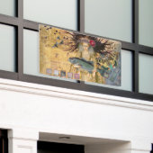 ヴィンテージ魚座の女性ゴシッククラシック体 横断幕 (ビルの外側)