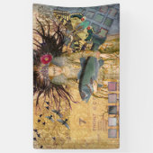 ヴィンテージ魚座の女性ゴシッククラシック体 横断幕 (縦)