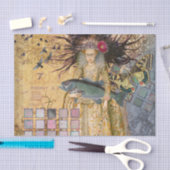 ヴィンテージ魚座の女性ゴシッククラシック体 薄葉紙 (クラフト)