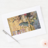 ヴィンテージ魚座の女性ゴシッククラシック体 長方形シール (封筒)