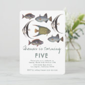 ヴィンテージ魚誕生日招待状 招待状 (スタンド正面)