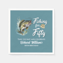 ヴィンテージ魚釣りをテーマにした50歳の誕生日パーティー