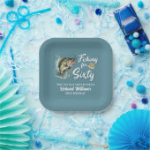 ヴィンテージ魚釣りをテーマにした60th誕生日パーティー ペーパープレート (パーティー)