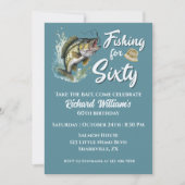 ヴィンテージ魚釣りをテーマにした60th誕生日パーティー 招待状 (正面)