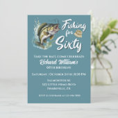 ヴィンテージ魚釣りをテーマにした60th誕生日パーティー 招待状 (スタンド正面)