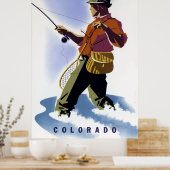 ヴィンテージ魚釣りインコロラドトラベル ポスター (キッチン)