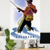 ヴィンテージ魚釣りインコロラドトラベル ポスター (ホームオフィス)