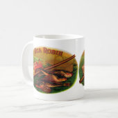 ヴィンテージ魚釣りギアシガーラベルアートシーロビン コーヒーマグカップ (正面左)