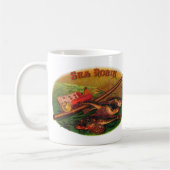 ヴィンテージ魚釣りギアシガーラベルアートシーロビン コーヒーマグカップ (左)