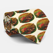 ヴィンテージ魚釣りギアシガーラベルアートシーロビン ネクタイ (ロール)