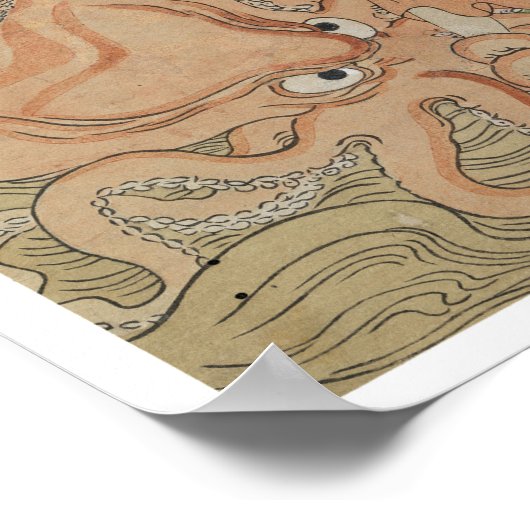 ヴィンテージ魚釣りタコレトロ日本 ポスター (角)