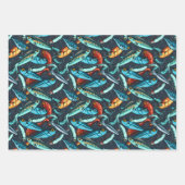 ヴィンテージ魚釣りタックルズスポーツ ラッピングペーパーシート (正面)