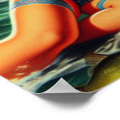 ヴィンテージ魚釣りピン留め ポスター (角)