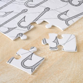 ヴィンテージ魚釣りフック ジグソーパズル (側面)