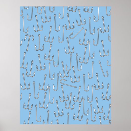 ヴィンテージ魚釣りフック ポスター (正面)