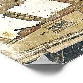 ヴィンテージ魚釣りボート航海のポスター ポスター (角)