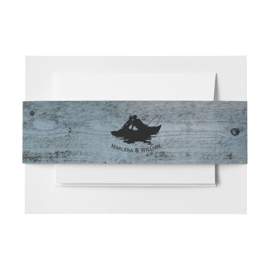 ヴィンテージ魚釣りラバーズウッド 招待状ベリーバンド (正面例)