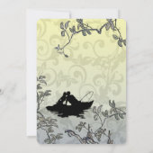 ヴィンテージ魚釣りラバーズツリーブルーイエロー結婚ズ 招待状 (裏面)