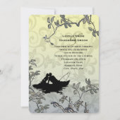 ヴィンテージ魚釣りラバーズツリーブルーイエロー結婚ズ 招待状 (正面)