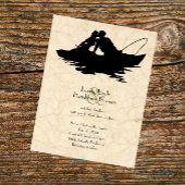 ヴィンテージ魚釣りラバーズボート結婚式招待状 招待状