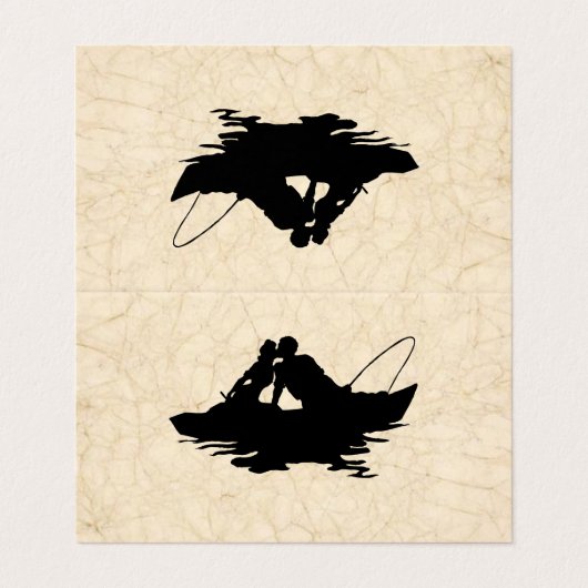 ヴィンテージ魚釣りラバーズ座席表 名刺 (外部フラット)