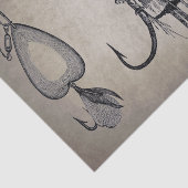 ヴィンテージ魚釣りルアオンセピアの切り離 薄葉紙 (詳細)