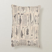 ヴィンテージ魚釣りルアー:アンティーク1900年代の漁師 アクセントクッション (裏面(縦))