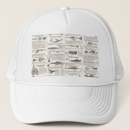 ヴィンテージ魚釣りルアー:アンティーク1900年代の漁師 キャップ (正面)