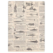 ヴィンテージ魚釣りルアー:アンティーク1900年代の漁師 クリップボード (裏面)