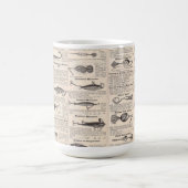 ヴィンテージ魚釣りルアー:アンティーク1900年代の漁師 コーヒーマグカップ (中央)