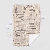 ヴィンテージ魚釣りルアー：アンティーク1900年代の漁師 ゴルフタオル (インサイチュ)