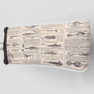 ヴィンテージ魚釣りルアー：アンティーク1900年代の漁師 ゴルフヘッドカバー