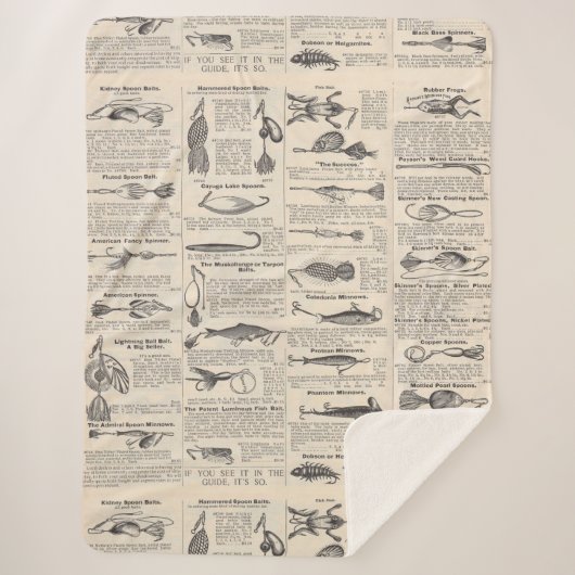 ヴィンテージ魚釣りルアー：アンティーク1900年代の漁師 シェルパブランケット (正面)