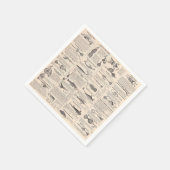 ヴィンテージ魚釣りルアー:アンティーク1900年代の漁師 スタンダードカクテルナプキン (角)