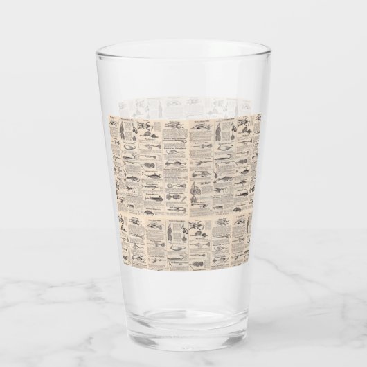 ヴィンテージ魚釣りルアー:アンティーク1900年代の漁師 タンブラーグラス (裏面)