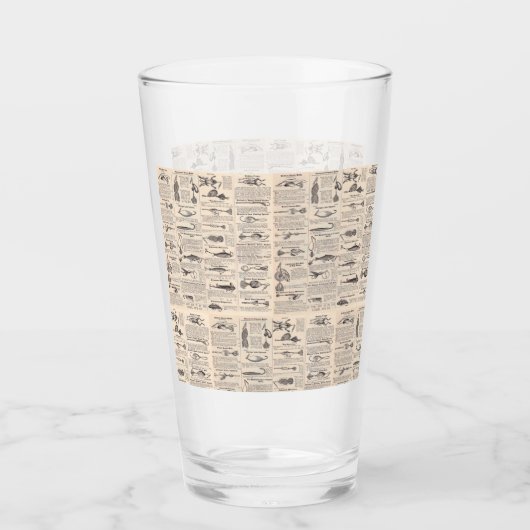 ヴィンテージ魚釣りルアー:アンティーク1900年代の漁師 タンブラーグラス (正面)