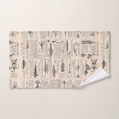 ヴィンテージ魚釣りルアー:アンティーク1900年代の漁師 バスタオルセット (ハンドタオル)