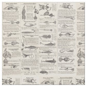 ヴィンテージ魚釣りルアー:アンティーク1900年代の漁師 ファブリック (クローズアップ)