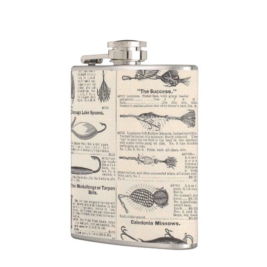 ヴィンテージ魚釣りルアー:アンティーク1900年代の漁師 フラスク (左)