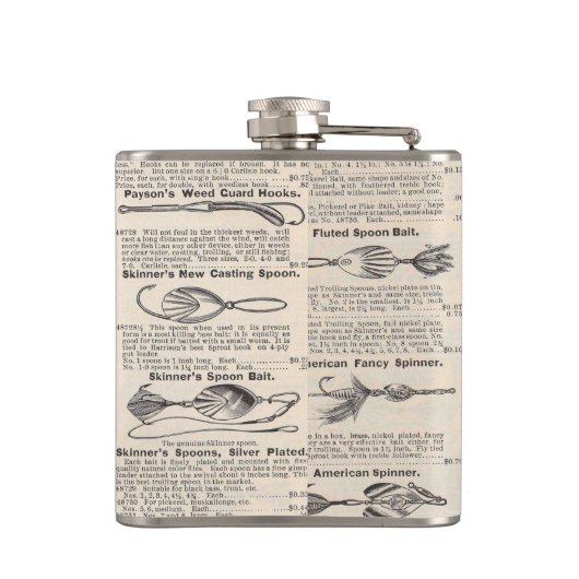 ヴィンテージ魚釣りルアー:アンティーク1900年代の漁師 フラスク (裏面)