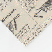 ヴィンテージ魚釣りルアー:アンティーク1900年代の漁師 フリースブランケット (角)