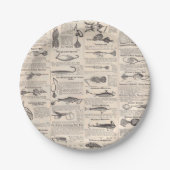 ヴィンテージ魚釣りルアー：アンティーク1900年代の漁師 ペーパープレート (正面)