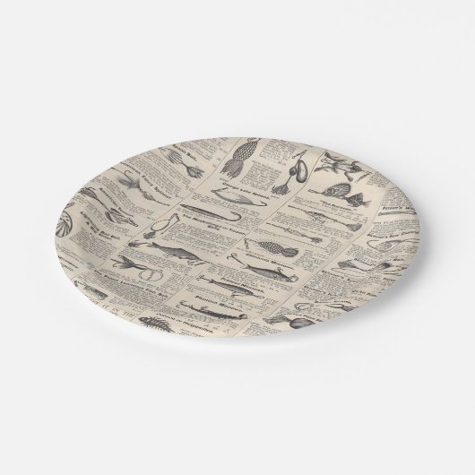 ヴィンテージ魚釣りルアー：アンティーク1900年代の漁師 ペーパープレート (アングル)