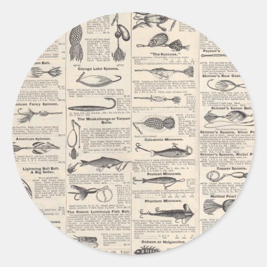 ヴィンテージ魚釣りルアー:アンティーク1900年代の漁師 ラウンドシール (正面)