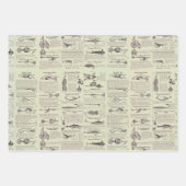 ヴィンテージ魚釣りルアー:アンティーク1900年代の漁師 ラッピングペーパーシート (正面3)