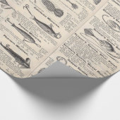ヴィンテージ魚釣りルアー:アンティーク1900年代の漁師 ラッピングペーパー (角)