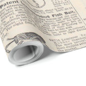 ヴィンテージ魚釣りルアー:アンティーク1900年代の漁師 ラッピングペーパー (ロールコーナー)