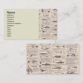 ヴィンテージ魚釣りルアー：アンティーク1900年代の漁師 名刺 (正面/裏面)