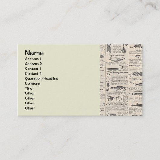 ヴィンテージ魚釣りルアー：アンティーク1900年代の漁師 名刺 (正面)