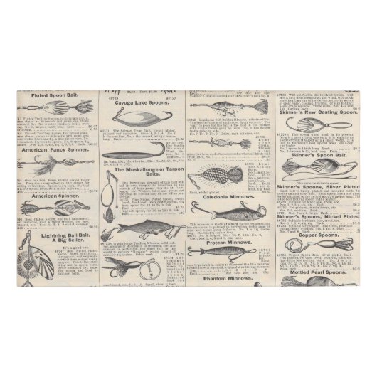 ヴィンテージ魚釣りルアー:アンティーク1900年代の漁師 名札 (正面)